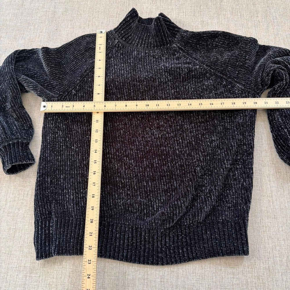 Loft Chenille cozy knit mock neck sweater with balloon sleeves size Small - Picture 4 of 7